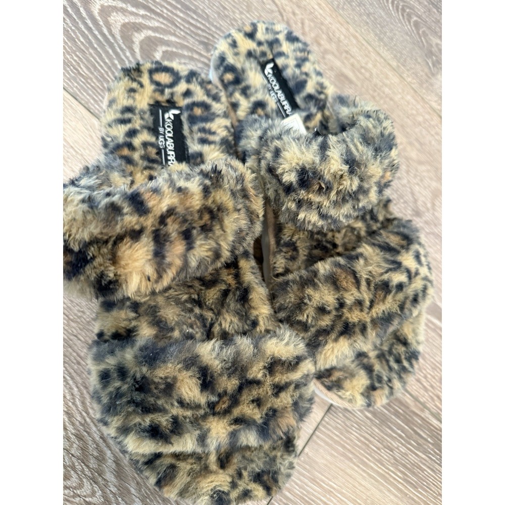 Koolaburra by UGG Slide Sandals Cheetah Leopard Pattern,‎ Size 9